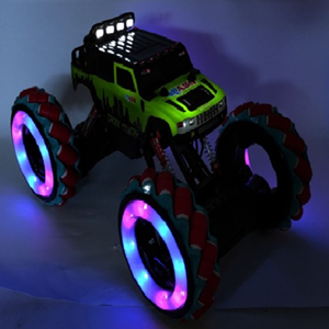 اسباب بازی ماشین کنترلی شارژی آفرود جیپ سبز با دو کنترل دستی و دستبندی Off-Road RC Car Drift Wheels مقیاس 1:10_اسباب بازی ماشین کنترلی